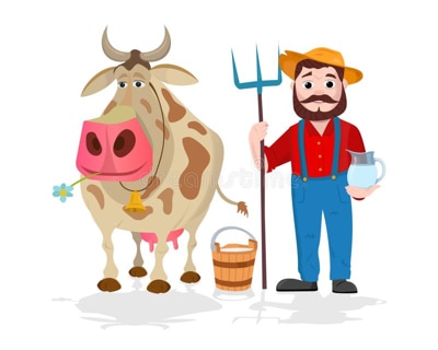 Imagem pecuarista e sua vaca dividendos